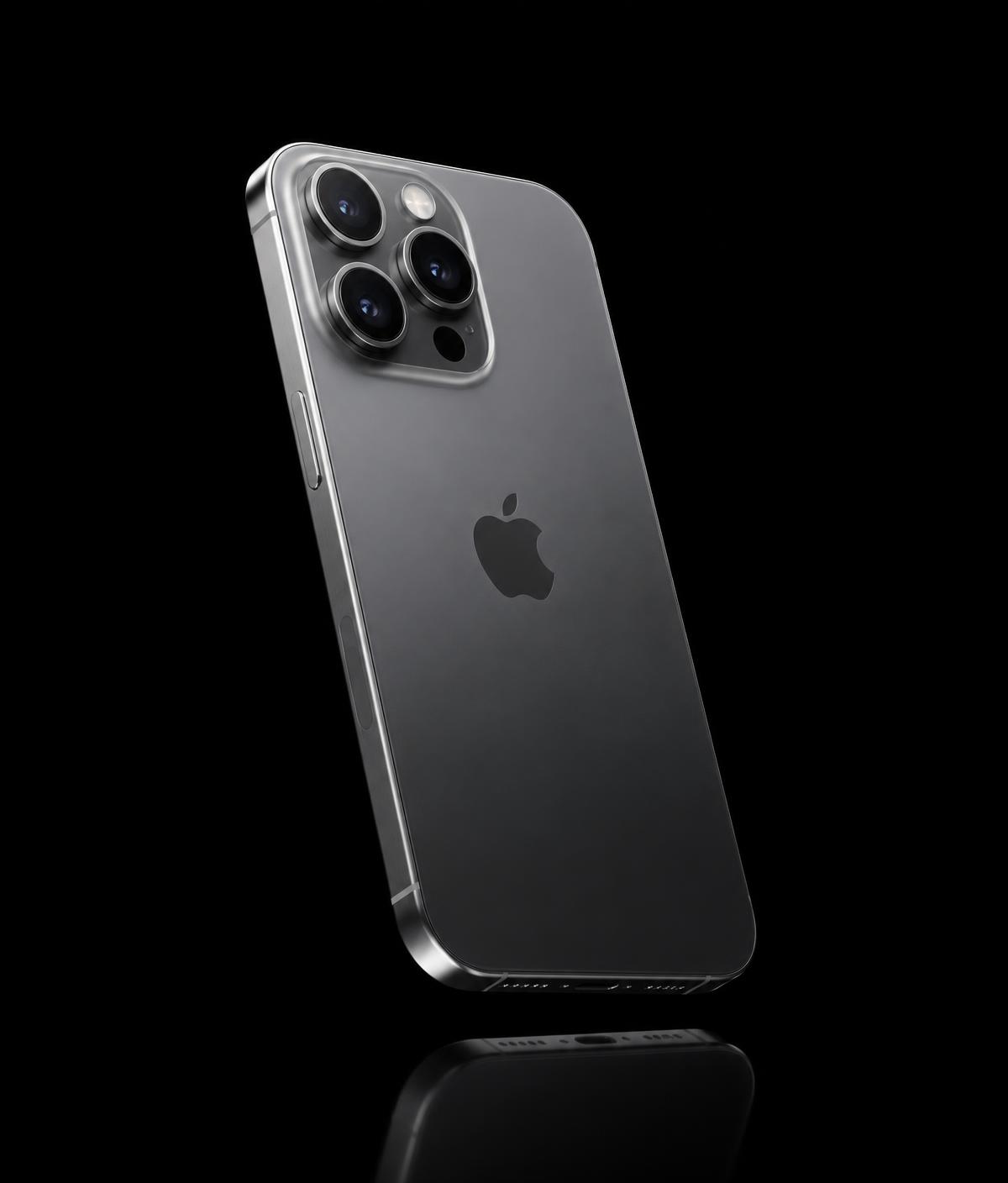 iPhone 12 Pro in space black titanium